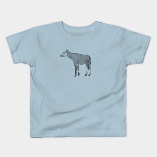 Okapi - hand drawn forest giraffe animal lovers design Kids T-Shirt